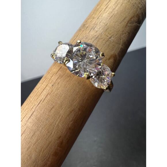 10k gold CZ past present and future ring size 9 - Picture 10 of 10